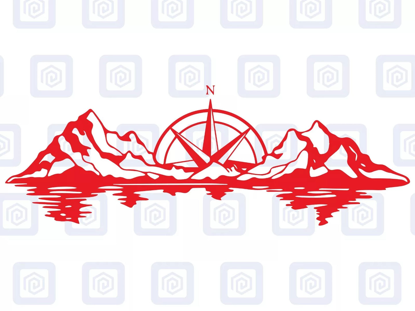 XL Mountain Compass Scenic Vinyl Decals For Camper Van Caravan Sticker Graphic