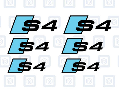 Audi S4 Style Brake Caliper Decals Fits A4 S4 B7 B8 B9 sticker logos (set of 6)