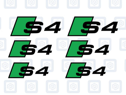 Audi S4 Style Brake Caliper Decals Fits A4 S4 B7 B8 B9 sticker logos (set of 6)