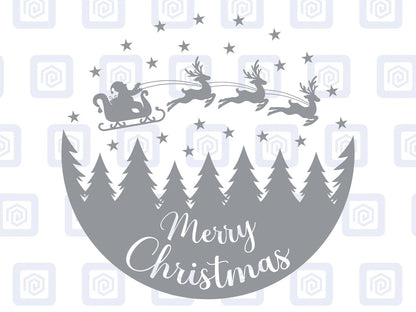 Merry Christmas Round Scenic Sticker Special Wall Art Vinyl Wall Sticker Decal