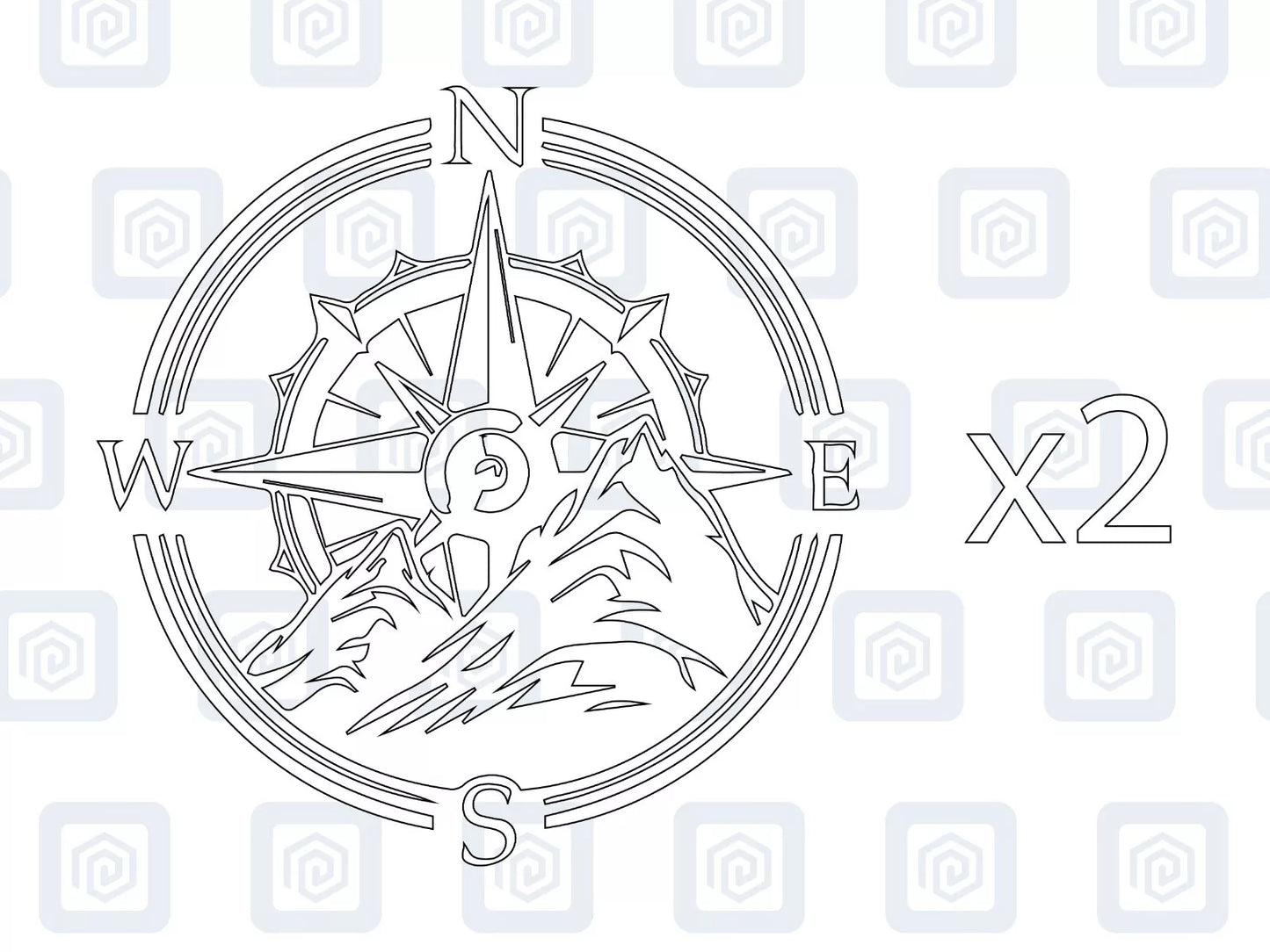 2x Roundel Compass Vinyl Decals For Camper Motorhome Caravan Sticker Graphic