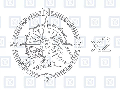 2x Roundel Compass Vinyl Decals For Camper Motorhome Caravan Sticker Graphic