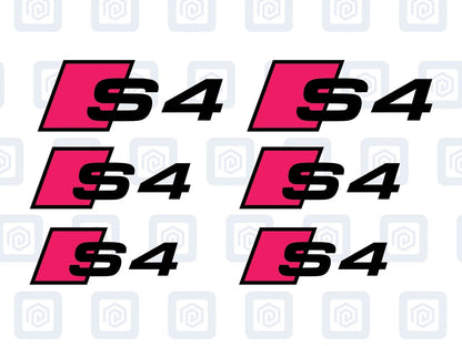 Audi S4 Style Brake Caliper Decals Fits A4 S4 B7 B8 B9 sticker logos (set of 6)