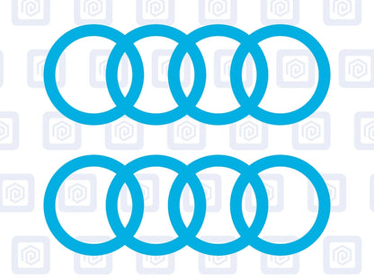 Rings Side Skirt Door Decals Fits A3 A4 A5 A6 TT Sticker Logos Pair (set of 2)