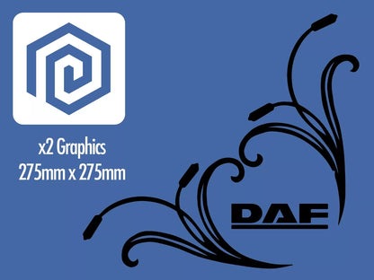 DAF Window Body Vinyl Decals For Truck Lorry XF XG XD XB CF LF Cab Pair x2
