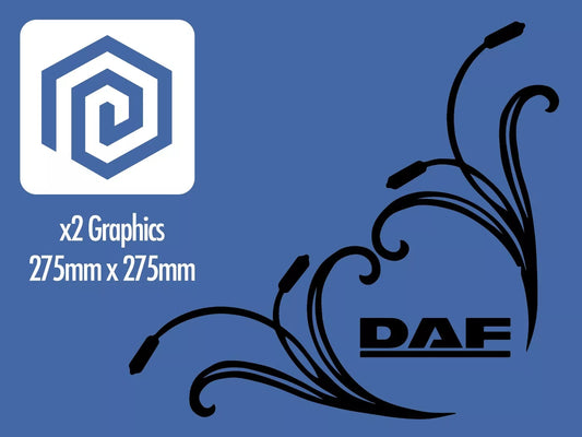 DAF Window Body Vinyl Decals For Truck Lorry XF XG XD XB CF LF Cab Pair x2