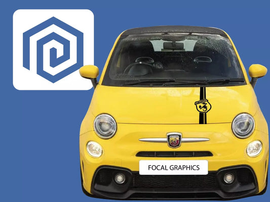 Fiat 500 Abarth 595 695 Bonnet Decal Sticker Stripe EsseEsse Competizione T-Jet