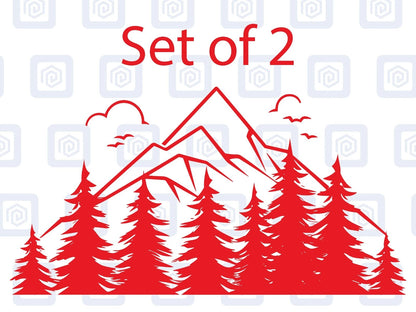 2x Scenic Mountain Vinyl Decals For Camper Van Caravan Sticker Graphic