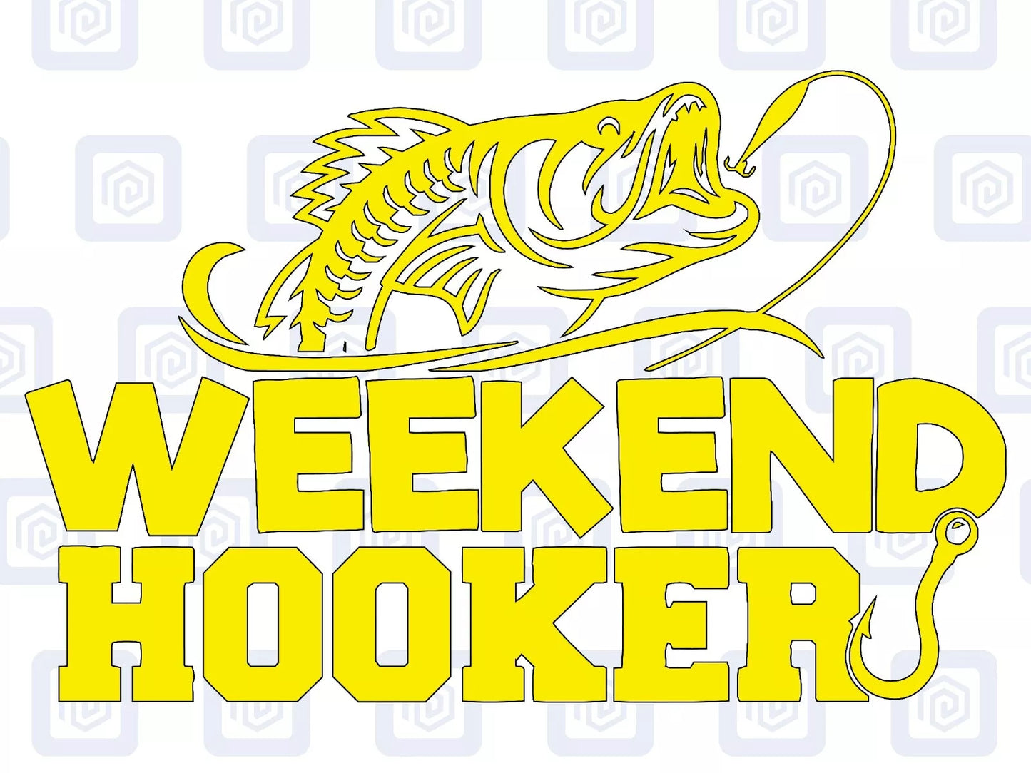 Weekend Hooker Fishing Vinyl Decal For Camper Van Motorhome Sticker Campervan