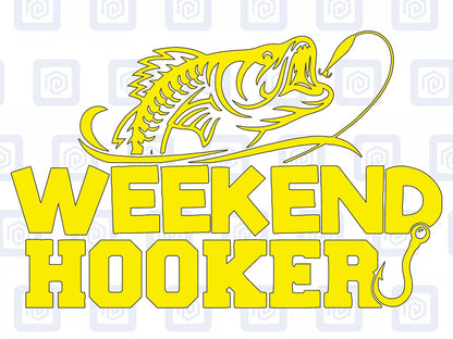 Weekend Hooker Fishing Vinyl Decal For Camper Van Motorhome Sticker Campervan