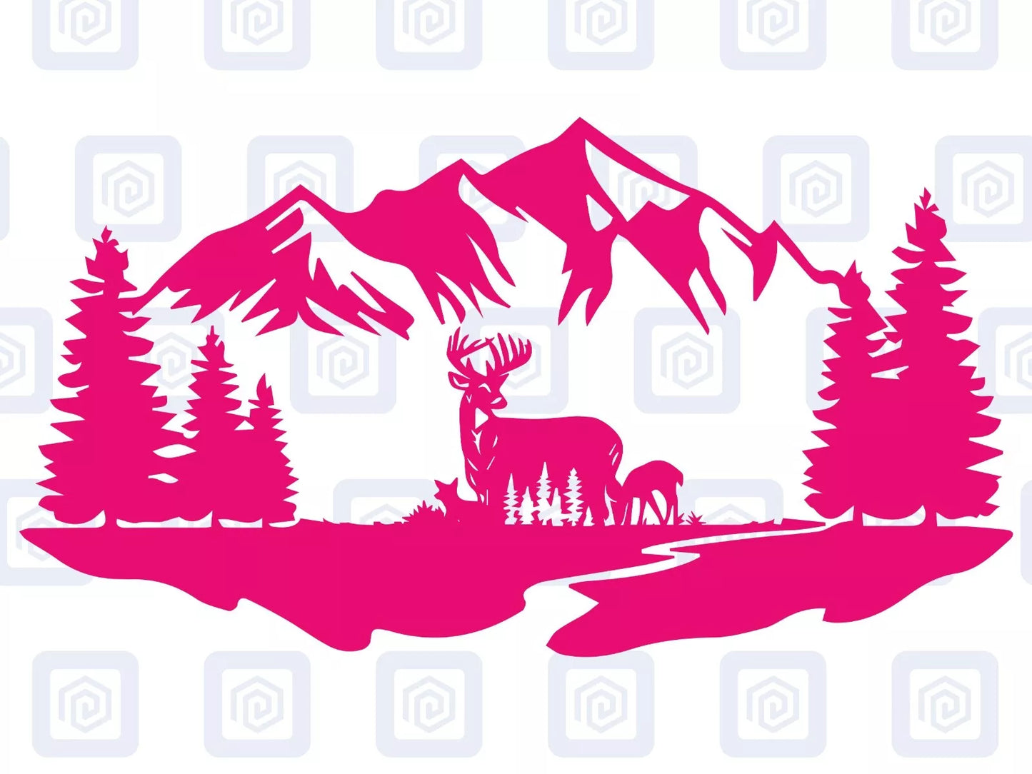 Scenic Deer Mountain Vinyl Decal For Campervan Van Caravan Sticker Graphic Camp
