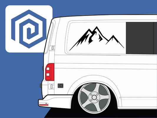 LARGE Mountain Vinyl Decals For Camper Van Caravan Sticker Graphic Pair x2