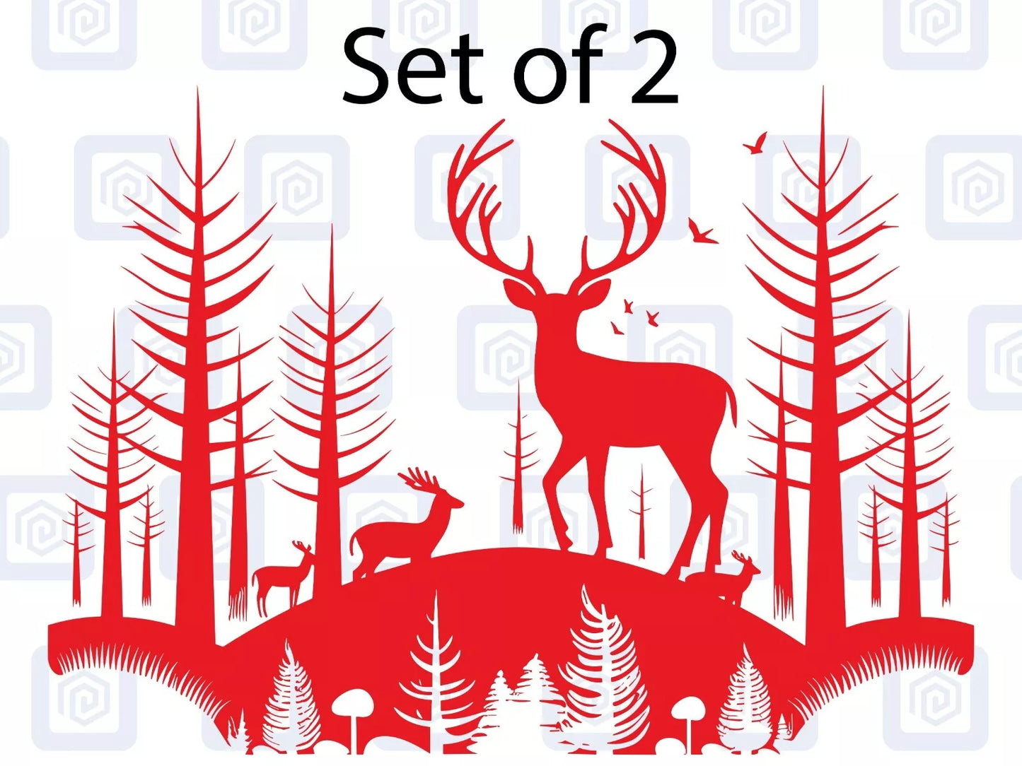 2x Scenic Woodland Mountain Vinyl Decals For Camper Van Caravan Sticker Graphic