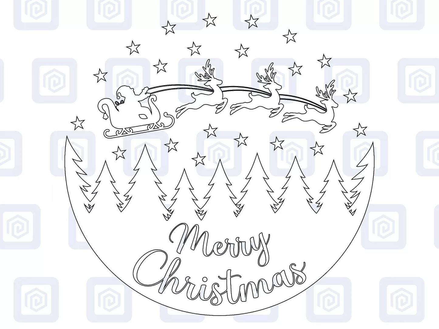Merry Christmas Round Scenic Sticker Special Wall Art Vinyl Wall Sticker Decal