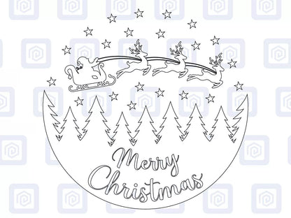 Merry Christmas Round Scenic Sticker Special Wall Art Vinyl Wall Sticker Decal
