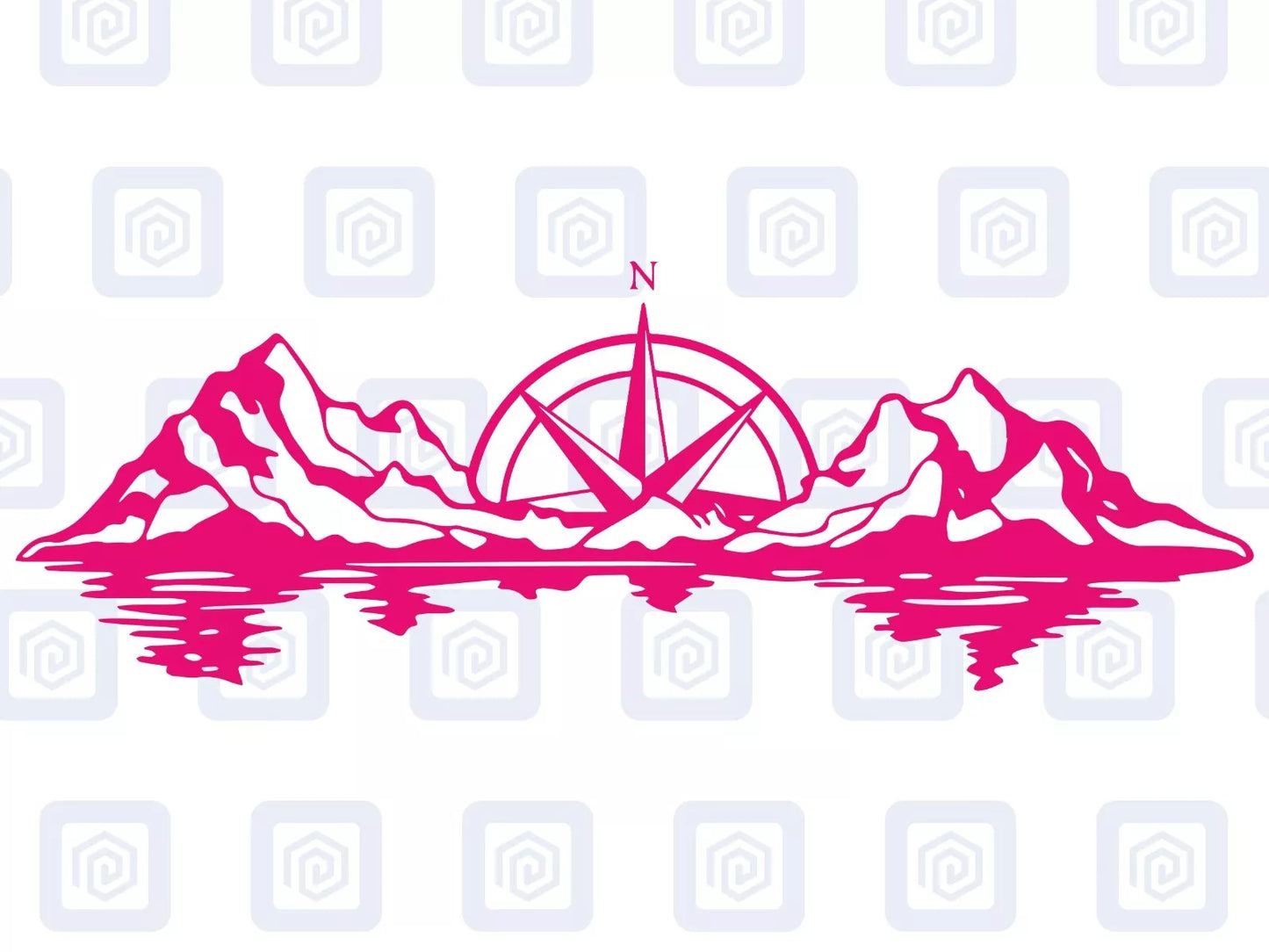 XL Mountain Compass Scenic Vinyl Decals For Camper Van Caravan Sticker Graphic