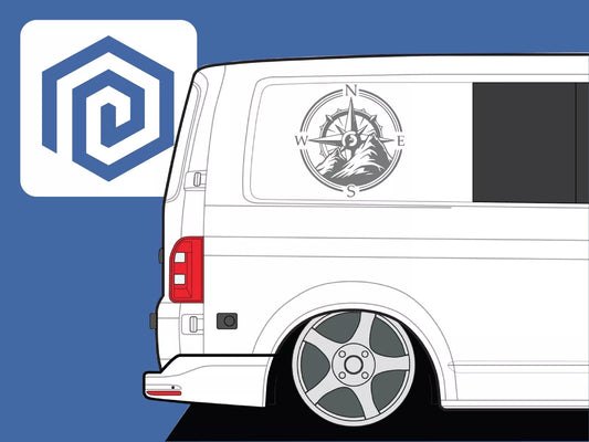 2x Roundel Compass Vinyl Decals For Camper Motorhome Caravan Sticker Graphic