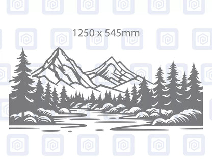 XL Mountain River Scenic Vinyl Decals For Camper Van Caravan Sticker Graphic