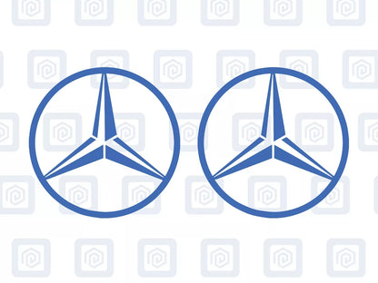 Mercedes Benz Style Vinyl Decal Sticker Logo x 2 AMG A B C E S CLASS