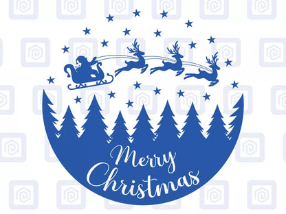 Merry Christmas Round Scenic Sticker Special Wall Art Vinyl Wall Sticker Decal