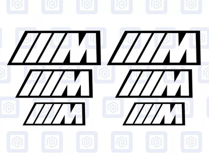 BMW M Sport Hollow Brake Caliper Decals Fits BMW sticker logos (set of 6)