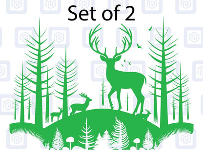 2x Scenic Woodland Mountain Vinyl Decals For Camper Van Caravan Sticker Graphic