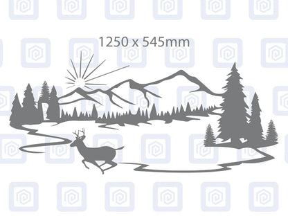 XL Mountain Lake Side Scenic Vinyl Decals For Camper Van Caravan Sticker Graphic