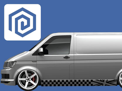 2x Union Jack Side Stripe Vinyl Decals For Camper Van Caravan Sticker Graphic