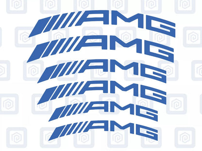 AMG Curved Brake Caliper Decal Style Stickers - 3 SIZES - x 6