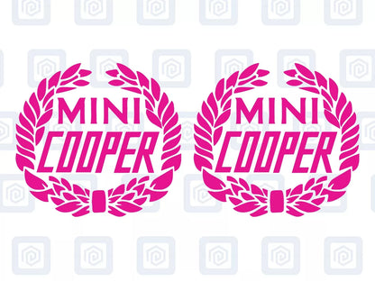 Classic Cooper Crest Fits MINI BMW ROVER AUSTIN Decal sticker logos (set of 2)