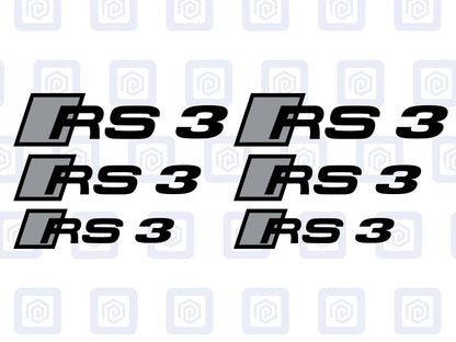 Audi RS3 Style Brake Caliper Decals A3 Hatch Sportback Sticker Logos (set of 6)