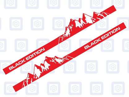2.2m Black Edition Full Side Vinyl Decals For Campervan Motorhome Graphic Sill