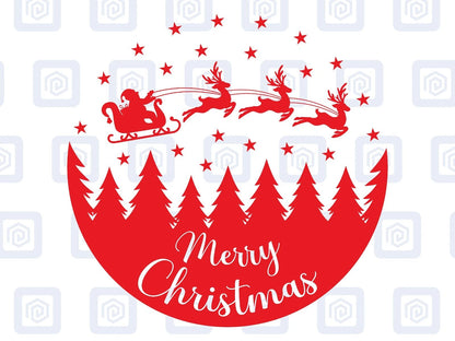 Merry Christmas Round Scenic Sticker Special Wall Art Vinyl Wall Sticker Decal