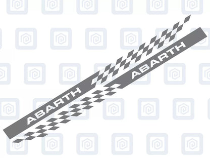 Fiat Abarth 500 595 695 Chequer Side Stripe Decal Sticker Pair (Set of 2)