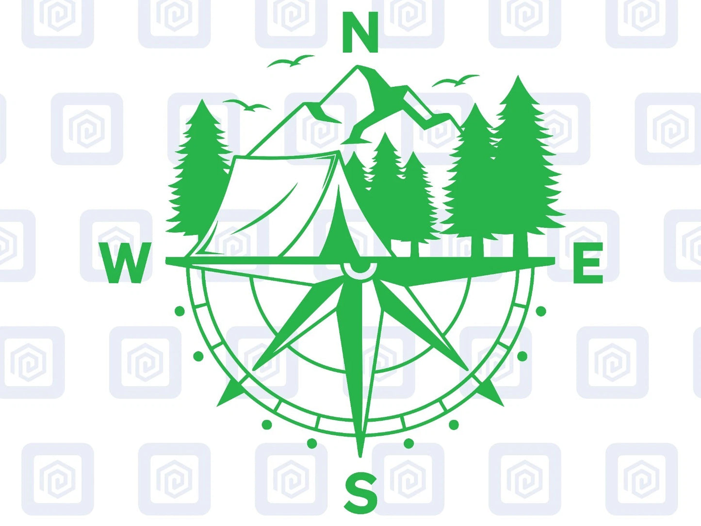 LARGE 2x Compass Camping Vinyl Decals For Camper Van Caravan Sticker Graphic