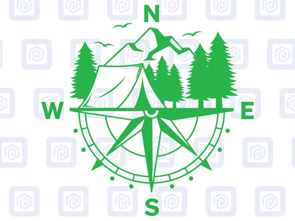 LARGE 2x Compass Camping Vinyl Decals For Camper Van Caravan Sticker Graphic