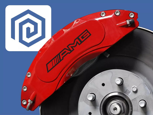 AMG Hollow Letter Brake Caliper Decal Style Stickers - 3 SIZES - x 6