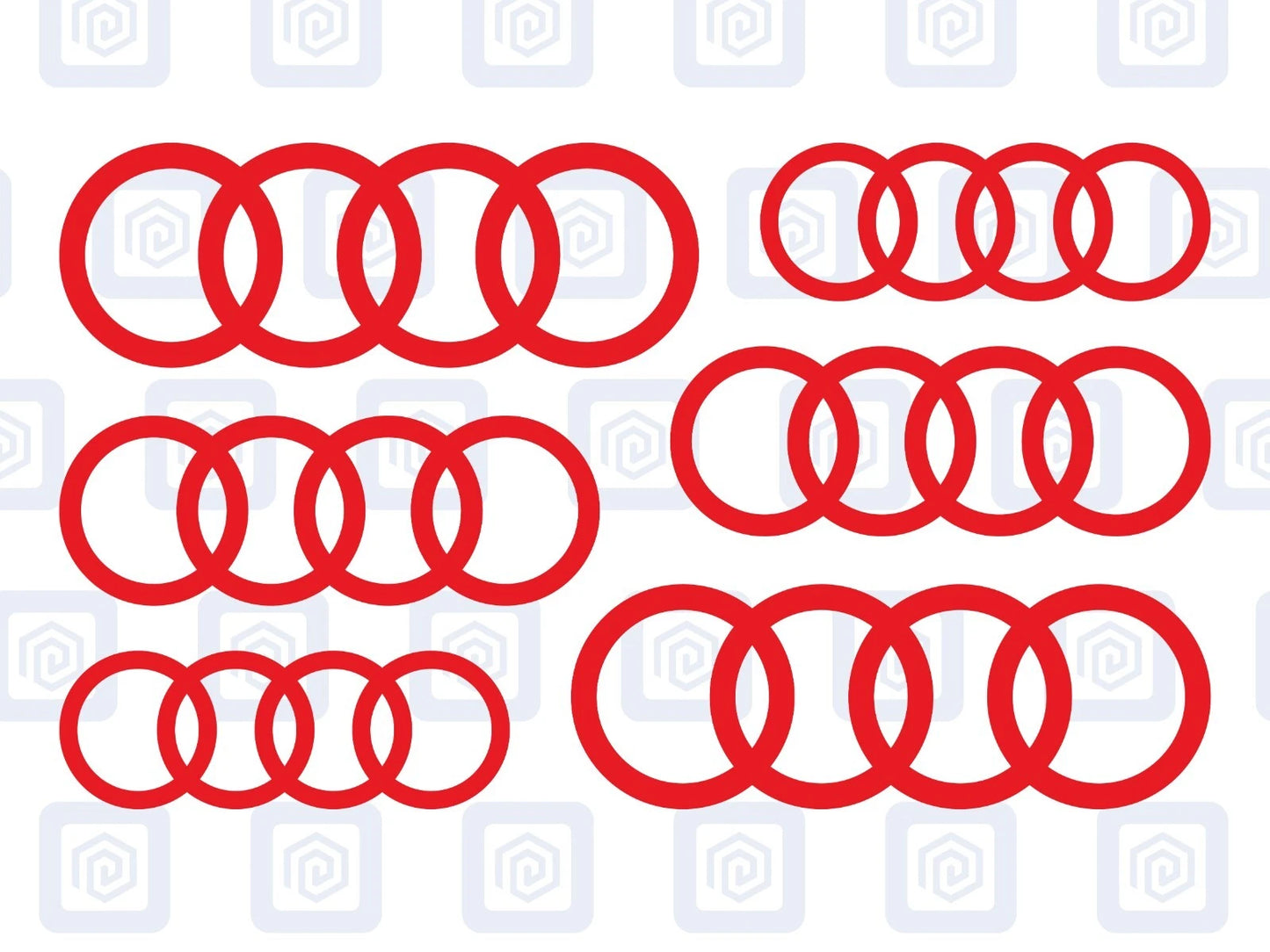 Rings Brake Caliper Decal Style Stickers Fits A3 A4 A5 A6 TT - 3 SIZES - x 6