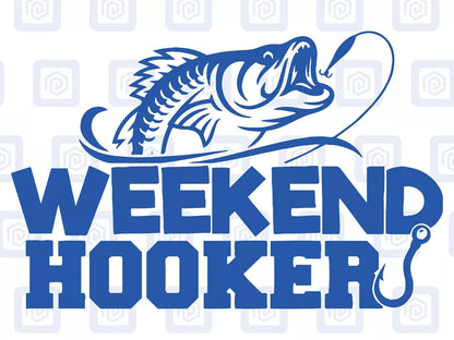 Weekend Hooker Fishing Vinyl Decal For Camper Van Motorhome Sticker Campervan
