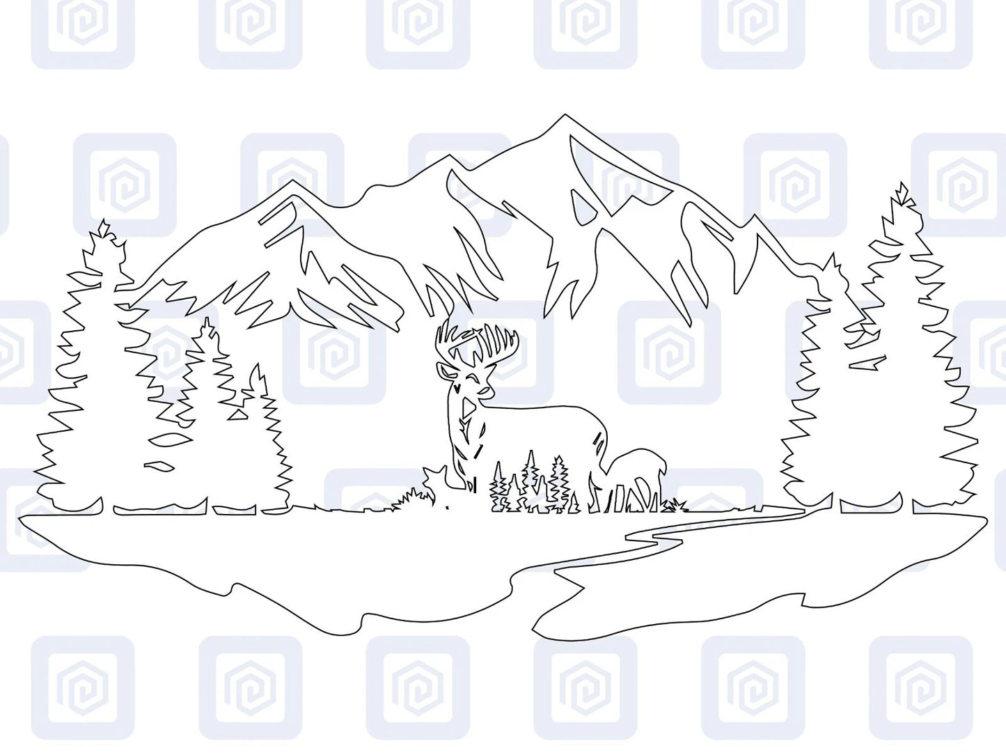 Scenic Deer Mountain Vinyl Decal For Campervan Van Caravan Sticker Graphic Camp