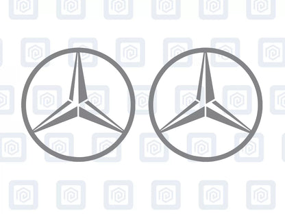 Mercedes Benz Style Vinyl Decal Sticker Logo x 2 AMG A B C E S CLASS
