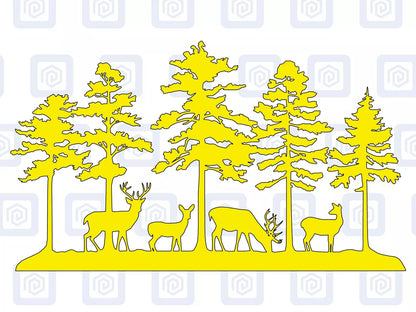 LARGE Forrest Deer Wood Fawn Decal Campervan Van Caravan Sticker Graphic