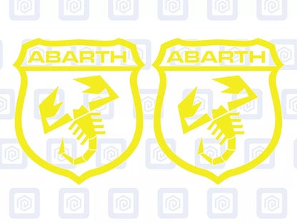 Fiat Abarth 500 595 695 Crest Scorpion Decal Sticker Pair (Set of 2)