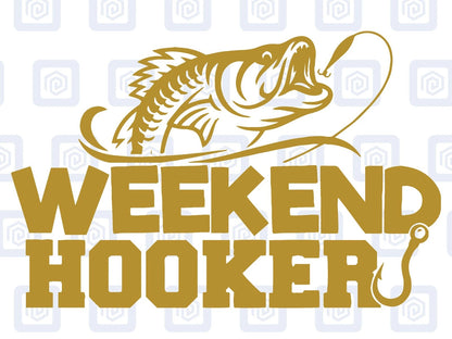 Weekend Hooker Fishing Vinyl Decal For Camper Van Motorhome Sticker Campervan