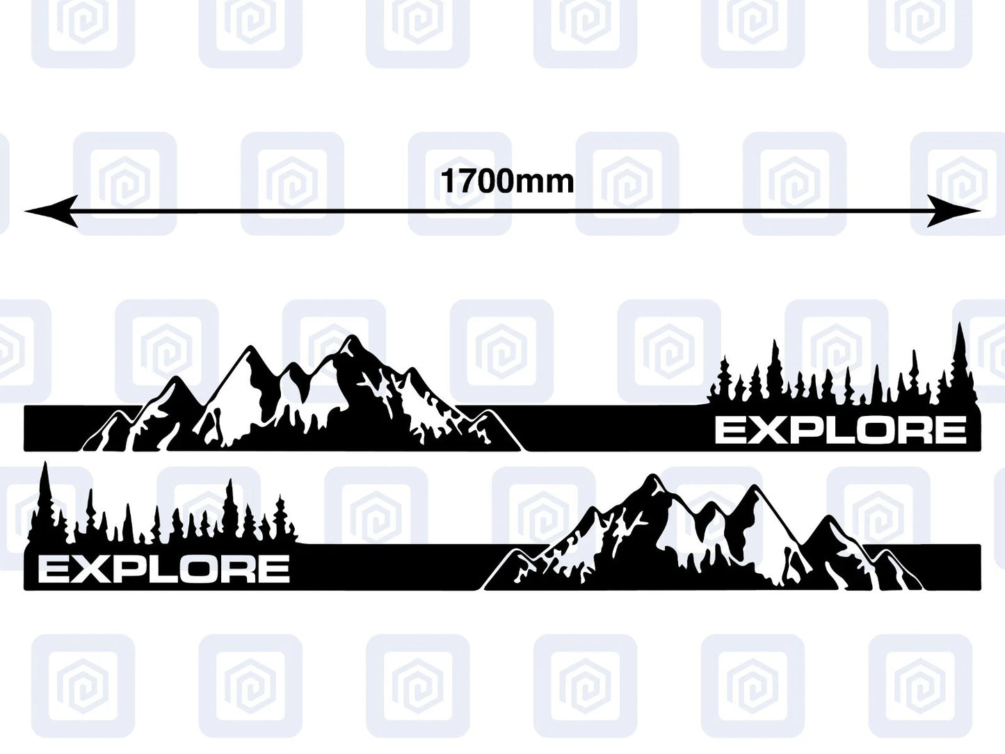 2.2m Explore Full Side Vinyl Decals For Campervan Motorhome Caravan Graphic Sill