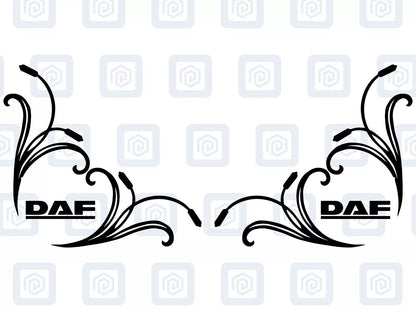 DAF Window Body Vinyl Decals For Truck Lorry XF XG XD XB CF LF Cab Pair x2