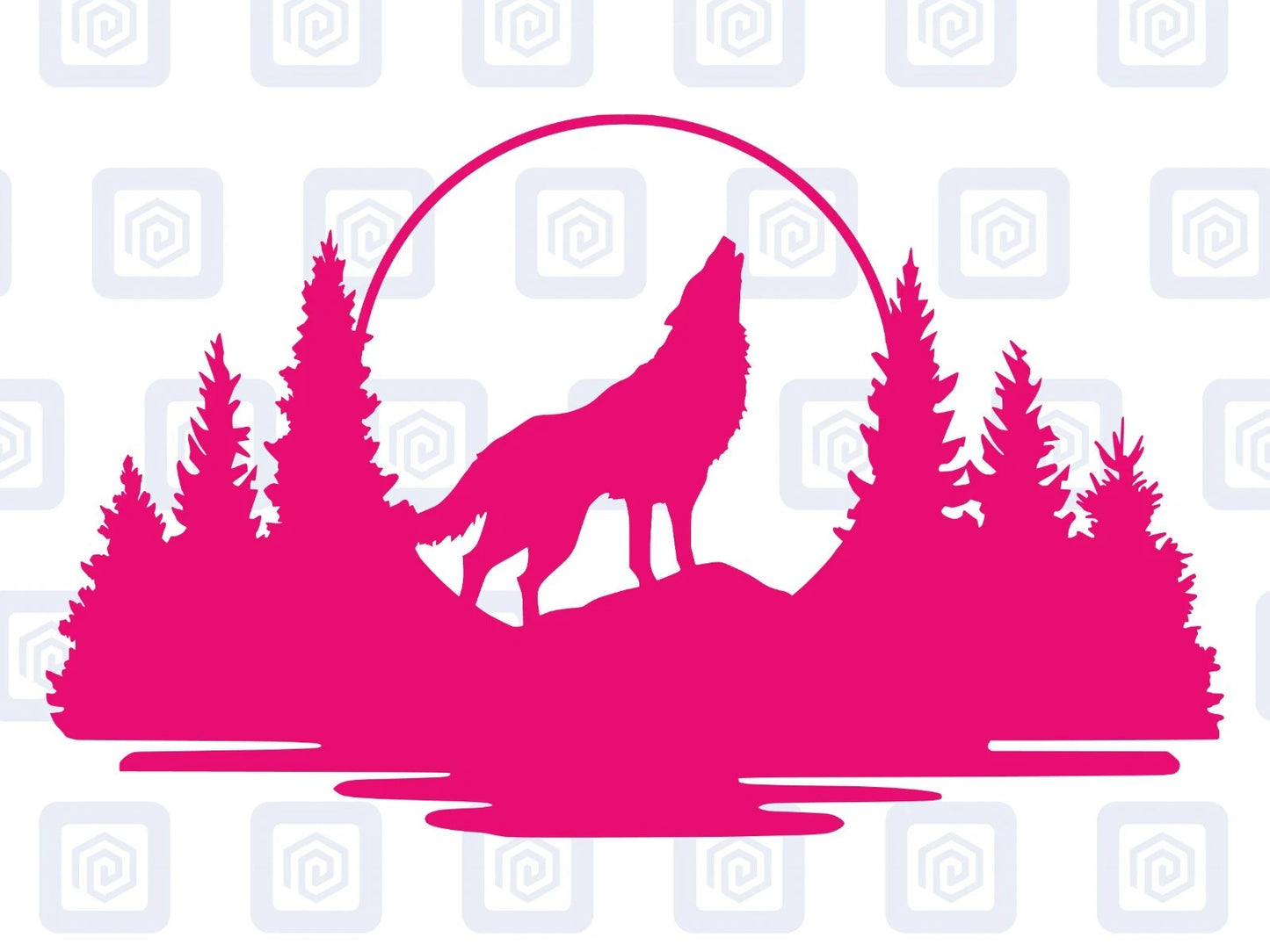 LARGE Forrest Howling Lake Wolf Wood Decal Campervan Van Caravan Sticker Graphic