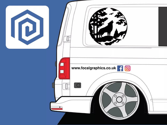Howling Wolf Vinyl Decal For Camper Van Caravan Motorhome Graphic Campervan