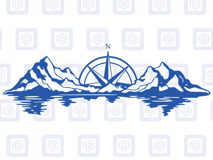 XL Mountain Compass Scenic Vinyl Decals For Camper Van Caravan Sticker Graphic