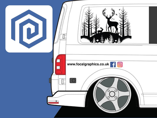 2x Scenic Woodland Mountain Vinyl Decals For Camper Van Caravan Sticker Graphic
